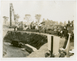 Construction - Ceremonies and Events - Men holding flags at Theme Center groundbreaking
