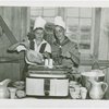 Contests - Boy Scout and Camp Fire Girl in Flapjack-flipping contest