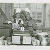 Contests - Boy Scout and Camp Fire Girl in Flapjack-flipping contest