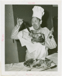 Contests - Lew Lehr carving turkey at Ham and Turkey Carving contest