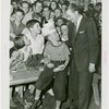 Contests - Tommy Dorsey congratulating pie-eating champion