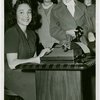 Contests - Winner of speed typing contest with prize typewriter