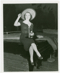 Contests - Beauty - Fairest of the Fair - Miss Frances Nolle, Winner with Trylon and Perisphere trophy