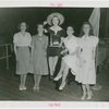 Contests - Beauty - Fairest of the Fair - Winner with Trylon and Perisphere trophy and four runner-ups