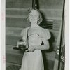 Contests - Beauty - Typical Miss New York - Winner with Trylon and Perisphere trophy