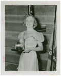 Contests - Beauty - Typical Miss New York - Winner with Trylon and Perisphere trophy
