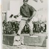 Contests - Parks Department - Chopping contest winner with ax