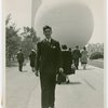 Contests - Spelling Bee - Akron Beacon Journal contestant in front of Trylon and Perisphere