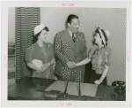 Contests - Spelling Bee - Winner with mother and Grover Whalen
