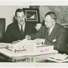 Continental Baking Co. - Building - Grover Whalen, M. Lee Marshall (President, Continental Baking Co.) signing contract on top of building model