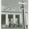 Court of States Building - Greyhound trailer in front