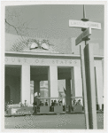 Court of States Building - Greyhound trailer in front