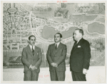 Cuba Participation - José Menendez-Menendez (Havana University), José Vila and Charles C. Green in front of map