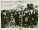 Delaware Participation - Head of Delaware Delegation and group greeted by Fiorello LaGuardia in front of airplane