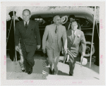 Dominican Republic Participation - Rafael Leonidas Trujillo Molino (President, Dominican Repubilc) arrives at Summer City Hall