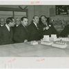 Egypt Participation - Hussein Sabry Pacha (Egyptian High Commissioner), Grover Whalen and group look at building model