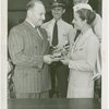 Doris Fontaine (American Airlines Stewardess) receives watch