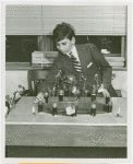 Alvin Fox with miniature Lagoon of Nations display