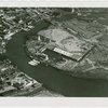 Fairgrounds - Pre-Construction - Flushing River with bridge under construction, aerial view