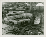 Fairgrounds - Views - Aerial - Trylon and Perisphere with scaffolding