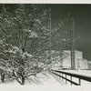 Fairgrounds - Snow - Dogwood trees with Communications Building under construction