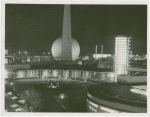 Fairgrounds - Night - Glass Center and Trylon and Perisphere