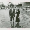 Fairgrounds - Visitors - Man and woman standing in Court of Light pool