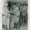 Fairgrounds - Visitors - Boy Scout as two millionth visitor to Perisphere