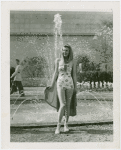 Fashion, World of - Models - Bathing Suits - Model in front of fountain