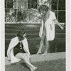 Fashion, World of - Models - Bathing Suits - Two models on side of pool