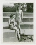 Fashion, World of - Models - Bathing Suits - Models at Court of Communications Fountain pool