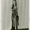 Fashion, World of - Models - Gowns - Model in front of curtain