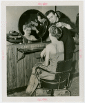 Fashion, World of - Models - Hairstyles - Model having her hair done