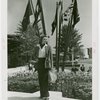 Fashion, World of - Models - Sport - Model In front of flags