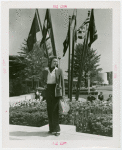 Fashion, World of - Models - Sport - Model In front of flags
