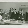 Finland Participation - Hjalmar Procope (ex-president, League of Nations), K.F. Altio, Grover Whalen and group look at model
