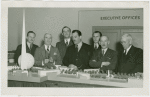 Finland Participation - Hjalmar Procope (ex-president, League of Nations), K.F. Altio, Grover Whalen and group look at model