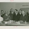 Finland Participation - Hjalmar Procope (ex-president, League of Nations), K.F. Altio, Grover Whalen and group look at model