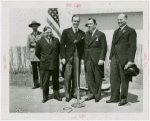 Finland Participation - Hjalmar Procope (ex-president, League of Nations), Grover Whalen and Fiorello LaGuardia at microphone