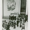 Finland Participation - Fiorello LaGuardia, Grover Whalen and crowd in front of Finland building