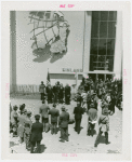 Finland Participation - Fiorello LaGuardia, Grover Whalen and crowd in front of Finland building