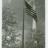 Flags - American flag in front of Trylon