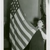 Flags - Woman with crocheted American flag