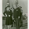 Flags - Boy Scouts - Man and woman with boy scouts holding American flags