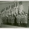 Flags - Boy Scouts - With American flags in assembly hall