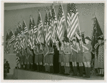 Flags - Boy Scouts - With American flags in assembly hall