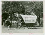 Florida Participation - Man in covered wagon driven from Florida to Fair