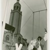 Florida Participation - Chimpanzee in costume with umbrella outside pavilion