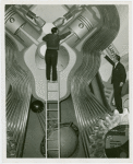 Ford - Henry Billings instructing worker on preservation of his mural
