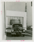 Ford - Car on elevated Road of Tomorrow with Trylon and Perisphere in background